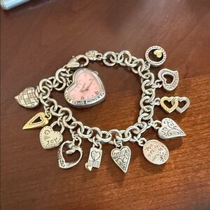 Brighton Vintage Breast Cancer Special Edition Charm Bracelet with Pink Watch